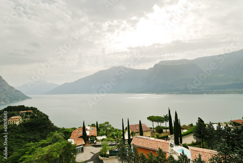 view of Tremosine town and Lake Garda photo
