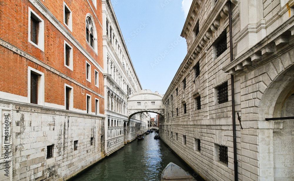 view of Bridge of Sighs in Venice,