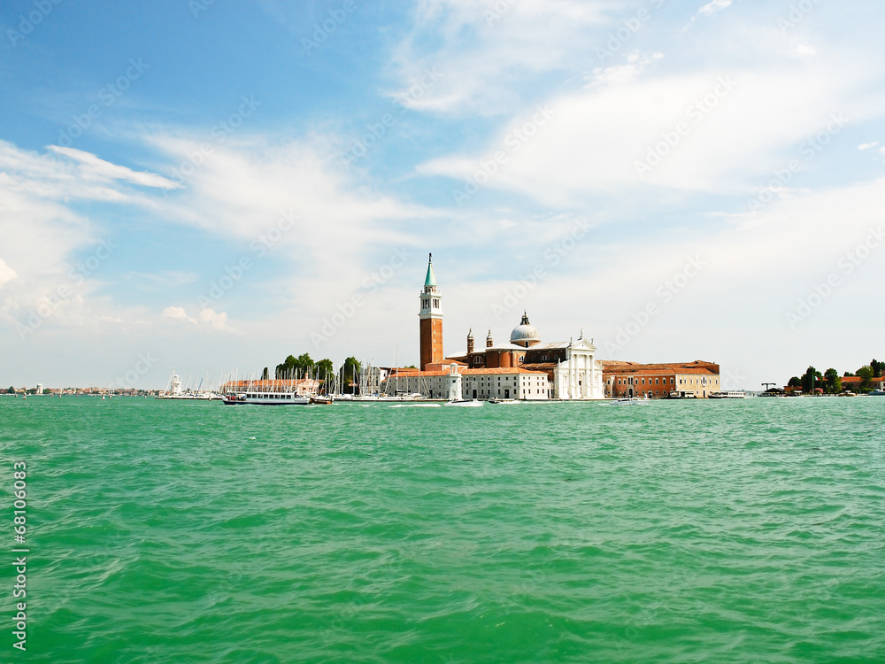 skyline on Venice city with San Giorgio Maggiore island
