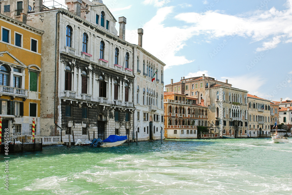 facades of buildings along venetian canal