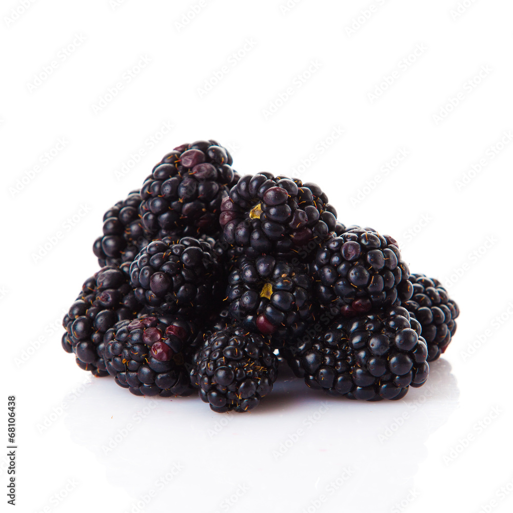 Sweet blackberries isolate on white Sweet blackberries isolate on white