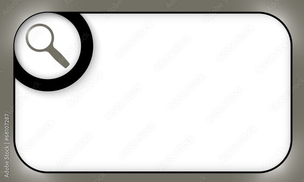 black frame for entering text with magnifier black frame for entering text with magnifier