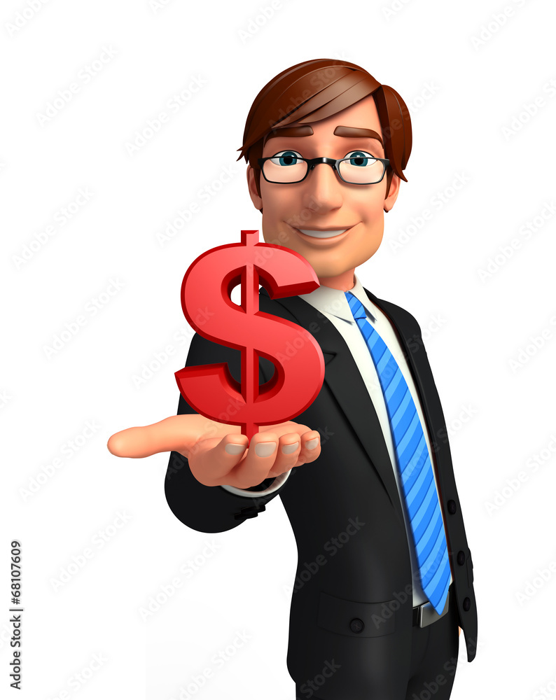 Young Business Man with dollar sign Young Business Man with dollar sign