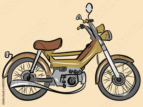 Old color moped