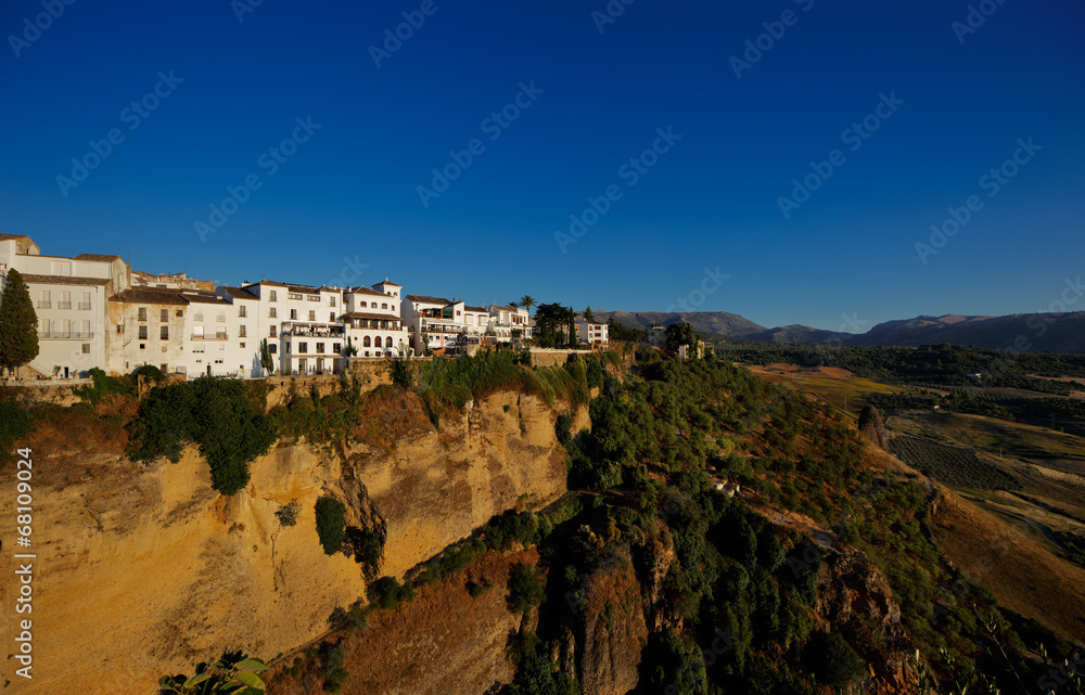 Magnificent view from the New Bridge of Ronda in Andalusia Spain
