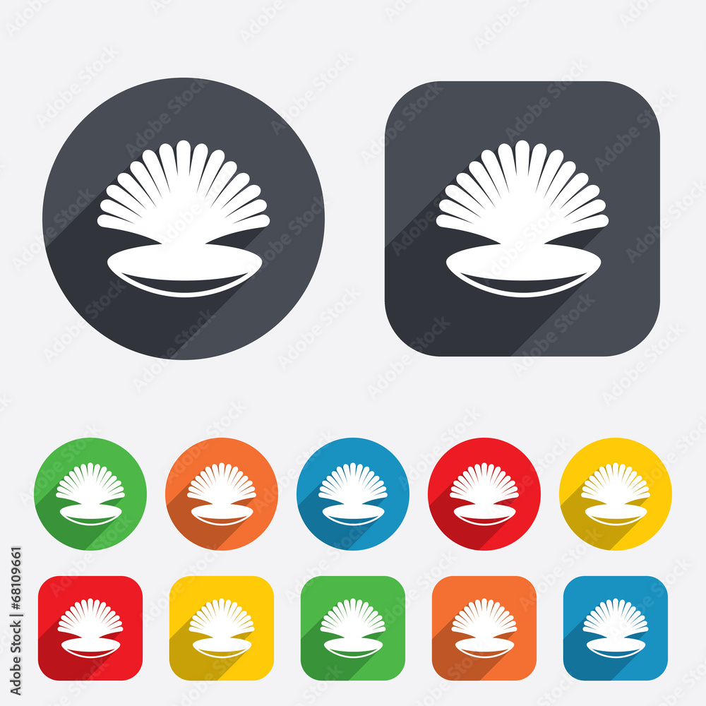 Sea shell sign icon. Conch symbol. Travel icon. Sea shell sign icon. Conch symbol. Travel icon.