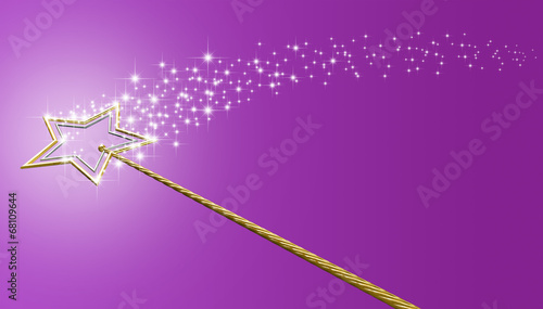 Canvas Print Gold And Silver Magic Wand With Sparkles