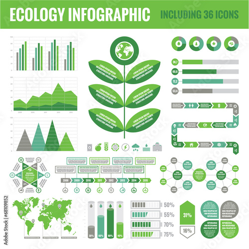Ecology Infographic Set (including 36 icons)