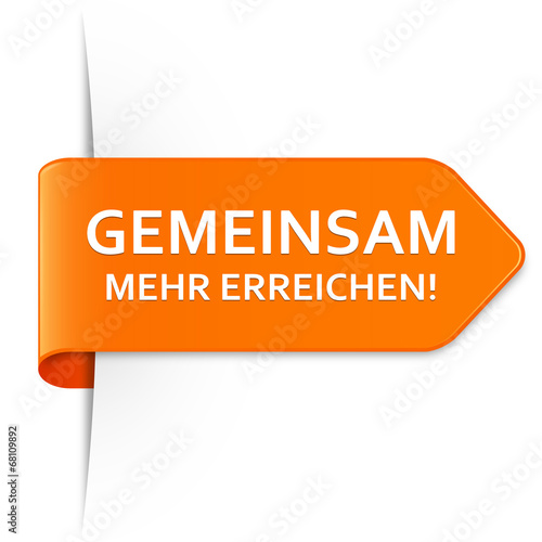 Langer orangener Sticker Pfeil – Gemeinsam mehr erreichen!