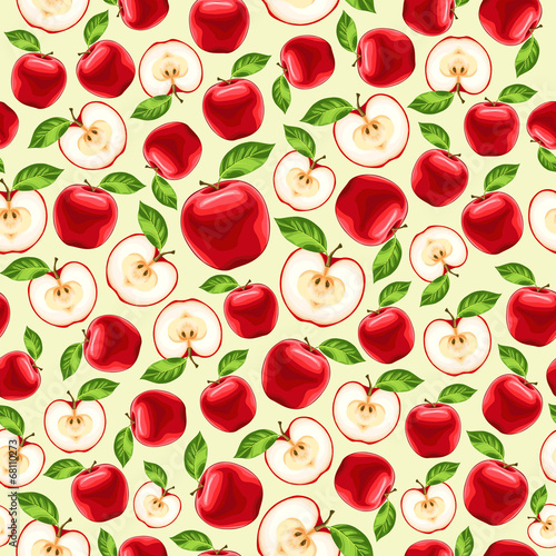 red apples seamless pattern