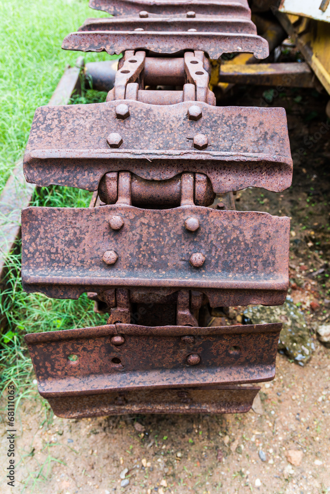 Old tractor wheel in Thailand