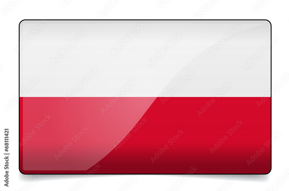 Poland flag button with reflection and shadow. Isolated glossy. Poland flag button with reflection and shadow. Isolated glossy.