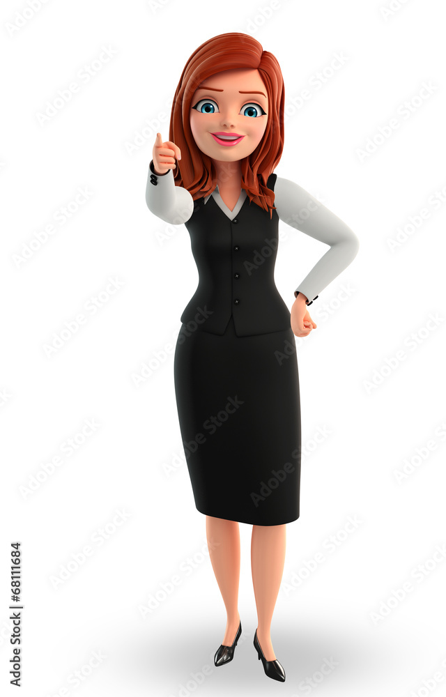 Young Business Woman with pointing pose