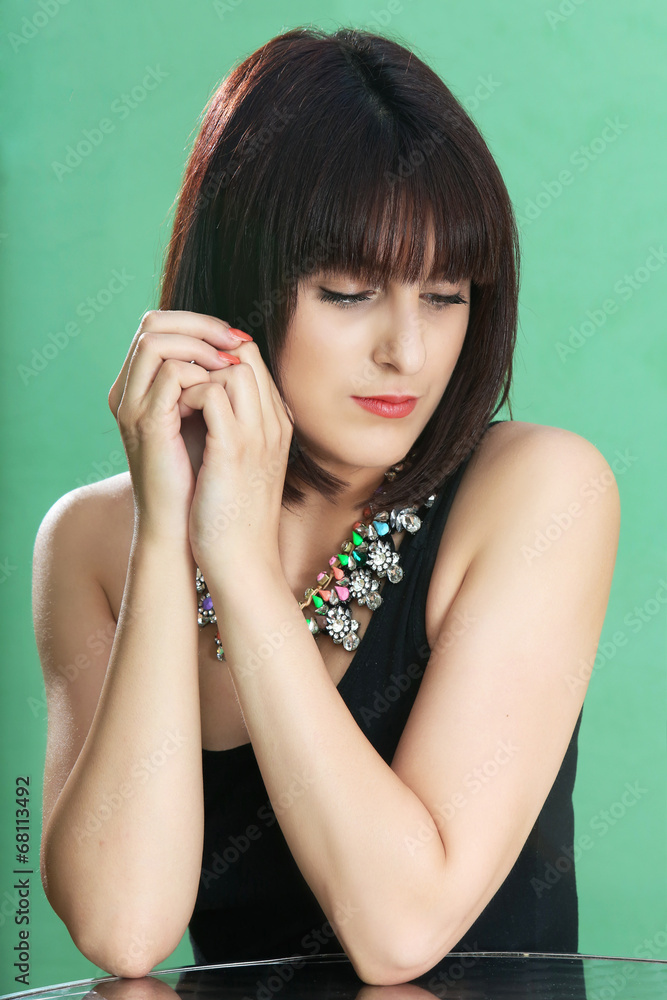 Fototapeta premium Young beautiful brunette