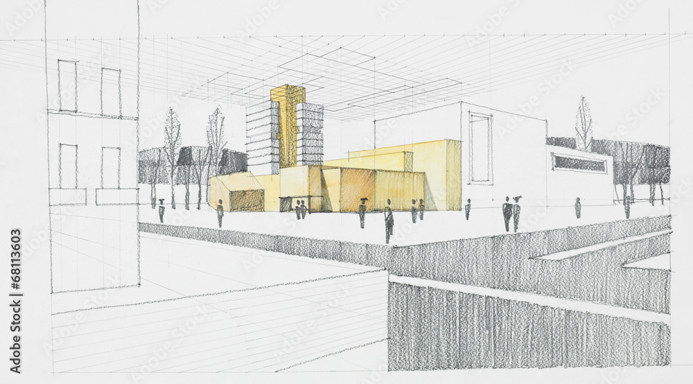 Naklejka premium architectural sketch