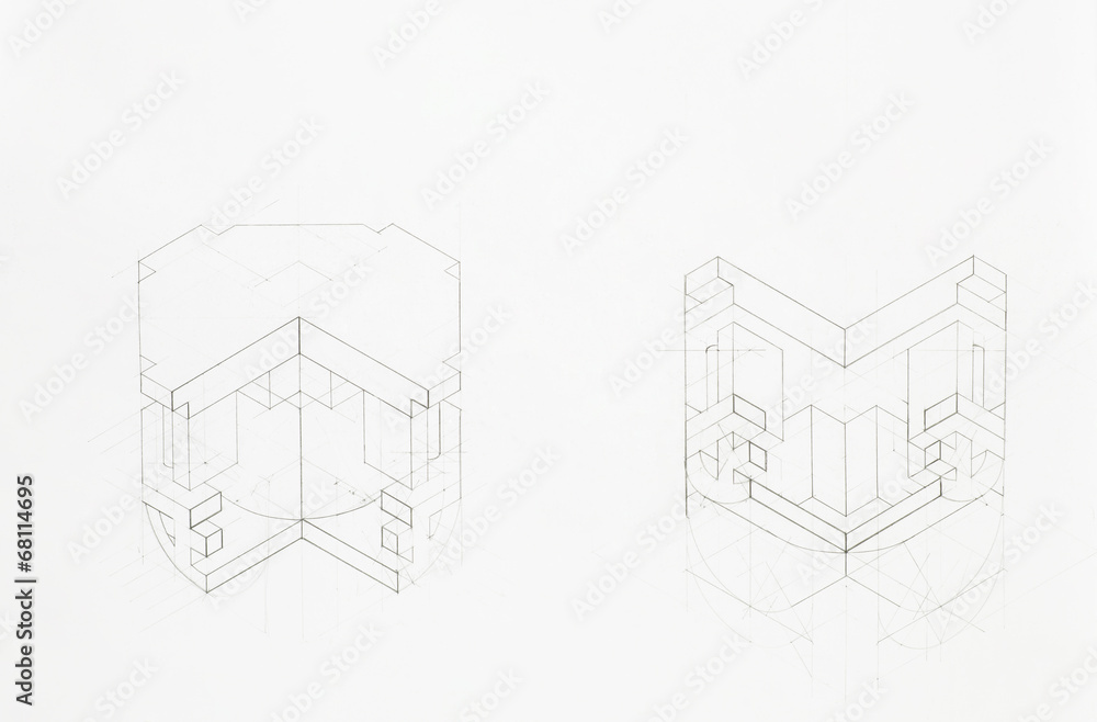 Fototapeta premium archway base, architectural blueprint