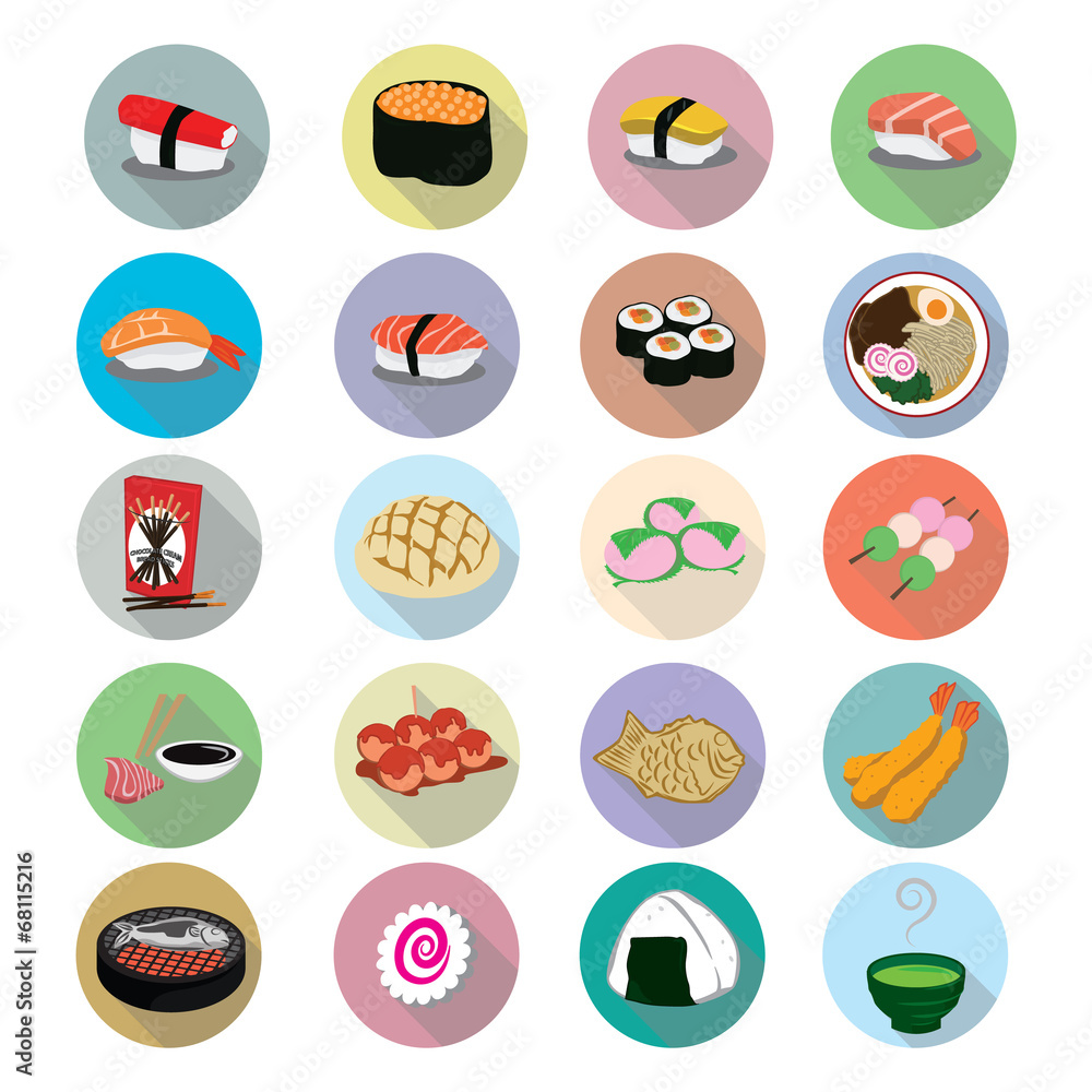 Japanese Food icons set / Sushi icons set