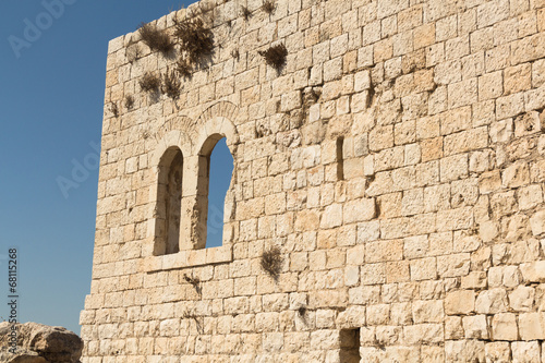 The ruins of the Crusader fortress in Israel.