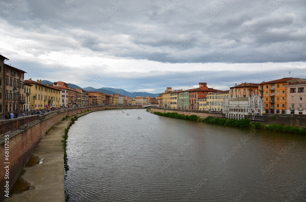 View of the medieval town of Pisa