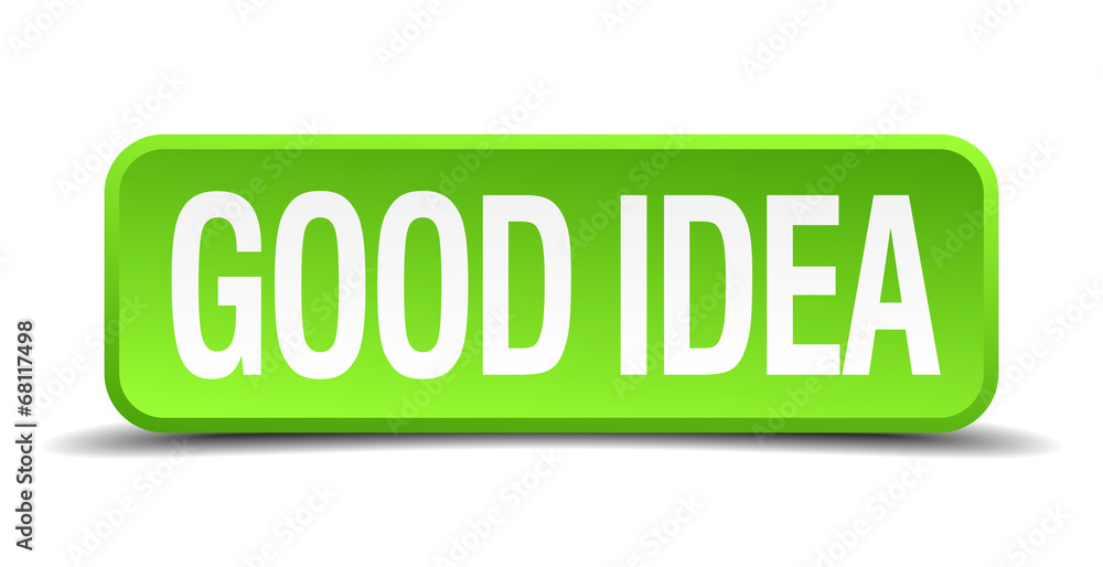 good idea green 3d realistic square isolated button good idea green 3d realistic square isolated button