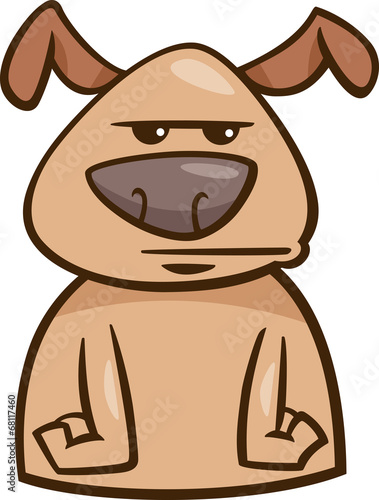 mood bored dog cartoon illustration