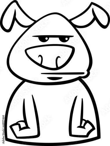bored dog cartoon coloring page