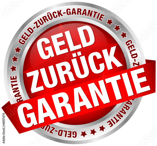 Button Banner "Geld zurück Garantie" rot