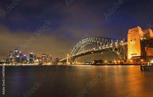 Sydney CBD Bridge Milsons sunset