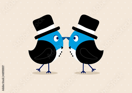 Wedding Birds Gay Men Beige