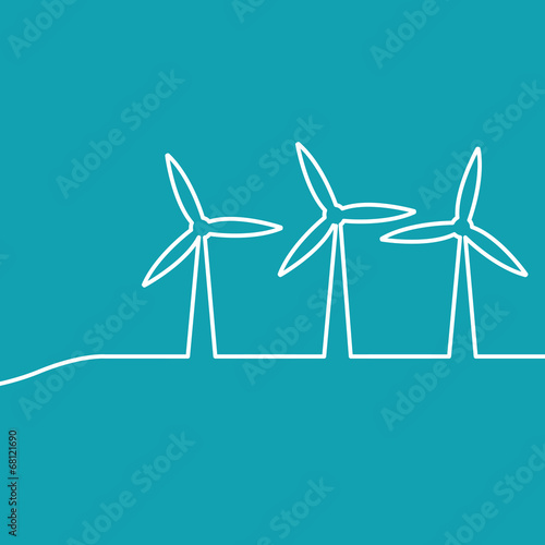 Wind turbines generating electricity.