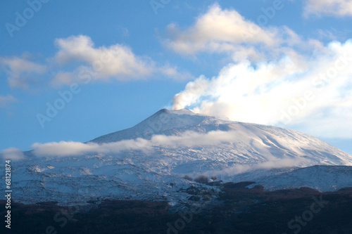 On the slopes of Etna covered by snow - Vulcano, Sicily