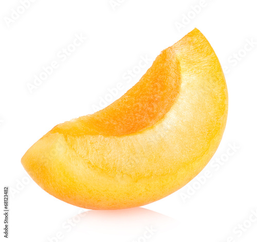 apricot slice isolated on white background.