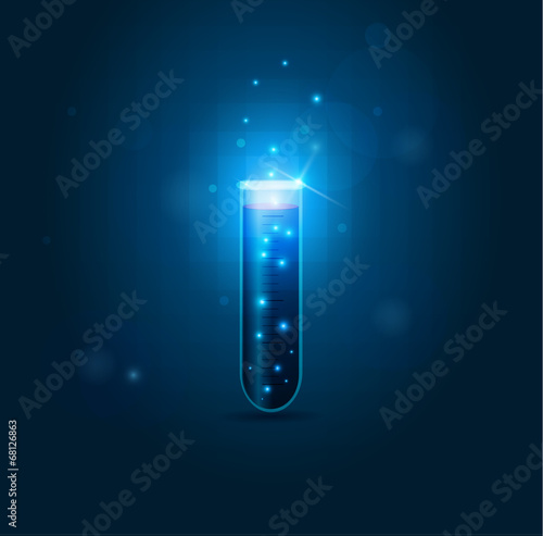 Shiny Test tube abstract blue background