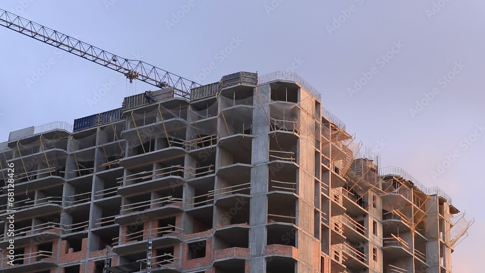 Construction of residential houses in the city Construction of residential houses in the city