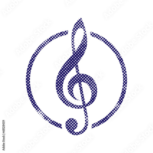Treble clef icon with halft...