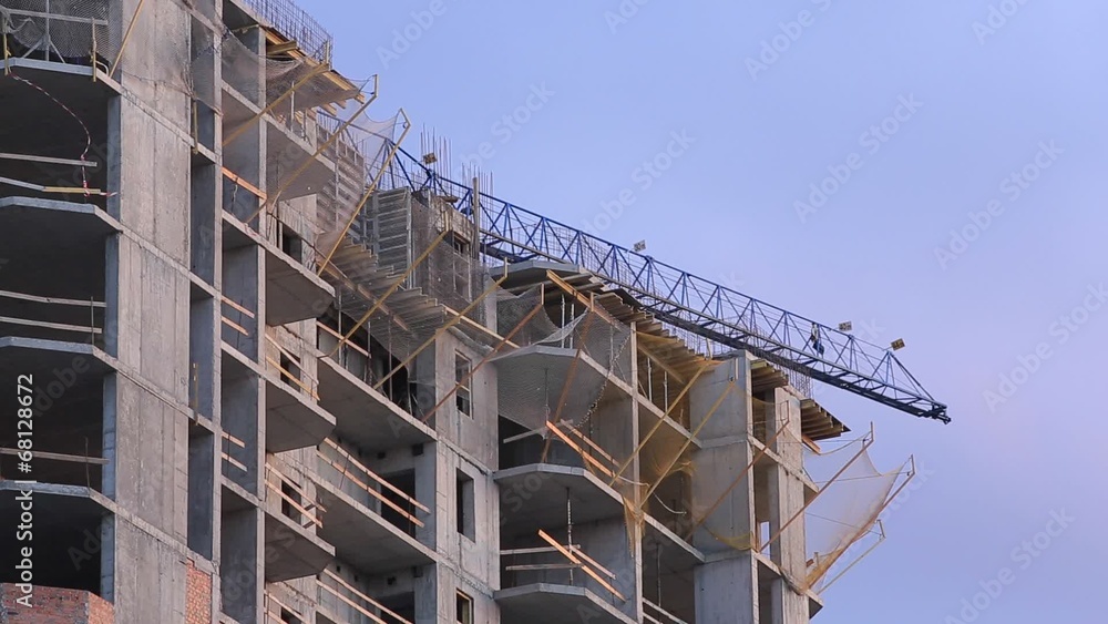 Construction of residential houses in the city Construction of residential houses in the city