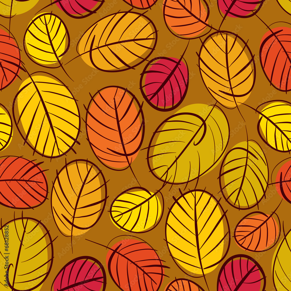 Autumn leaves seamless background, floral 