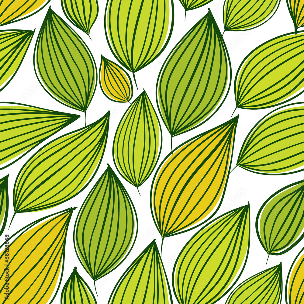 Seamless floral pattern, green leaves Seamless floral pattern, green leaves
