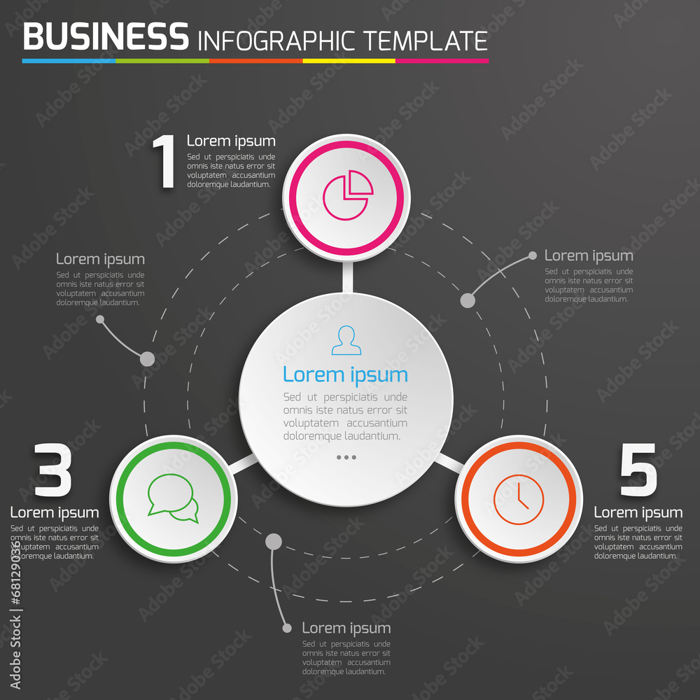 3-Step process infographics dark vector background 3-Step process infographics dark vector background