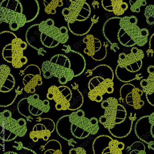 Eco friendly transport seamless background, seamless pattern wit