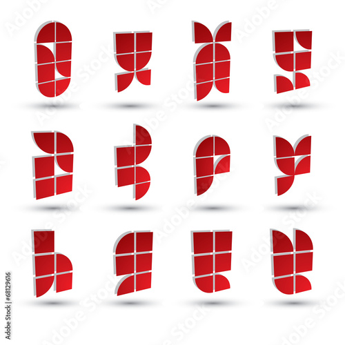 Geometric 3d simple symbols...