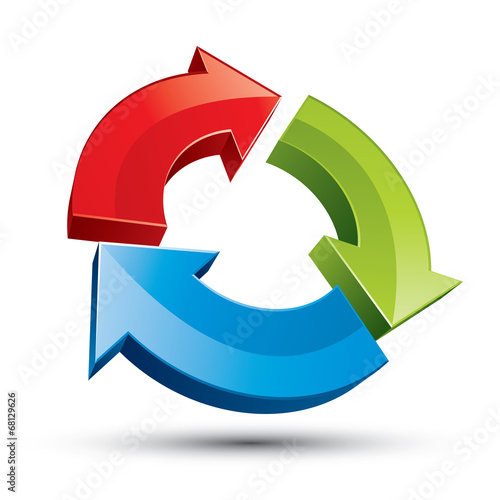 3d loop 3 arrows abstract i...
