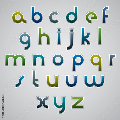 Geometric modern style digital letters alphabet.