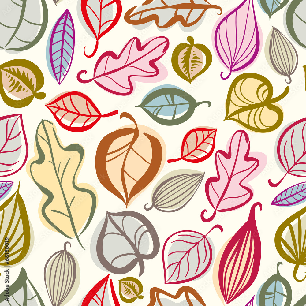 Autumn leaves seamless pattern. Autumn leaves seamless pattern.
