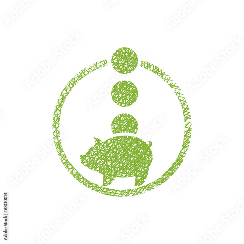 Piggy bank money, vector ic...