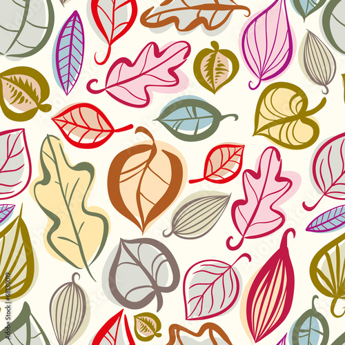 Autumn leaves seamless pattern. © Sylverarts