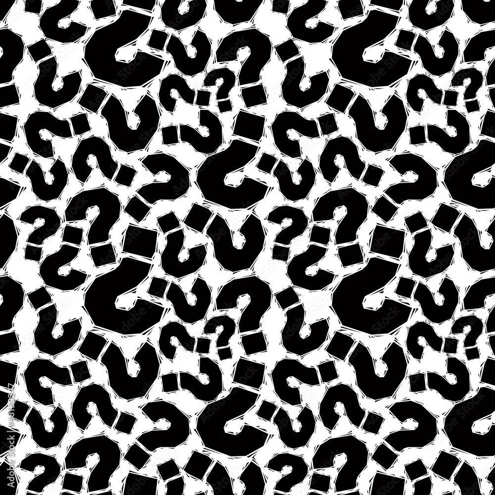 Black musical notes seamless pattern, black and white geometric Black musical notes seamless pattern, black and white geometric