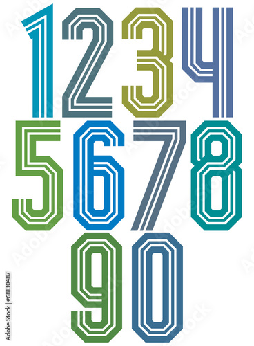 Retro stripe geometric numbers.