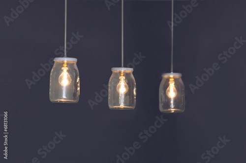 Lamps in the glass jars