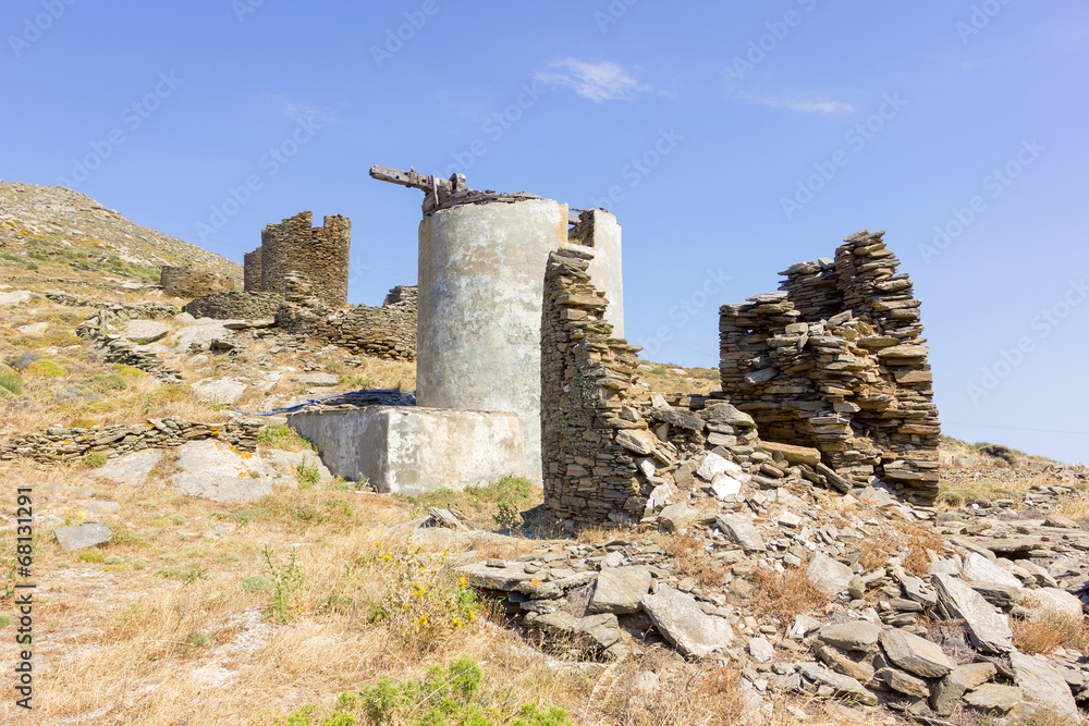 old windmills in Tinos Island,Greece